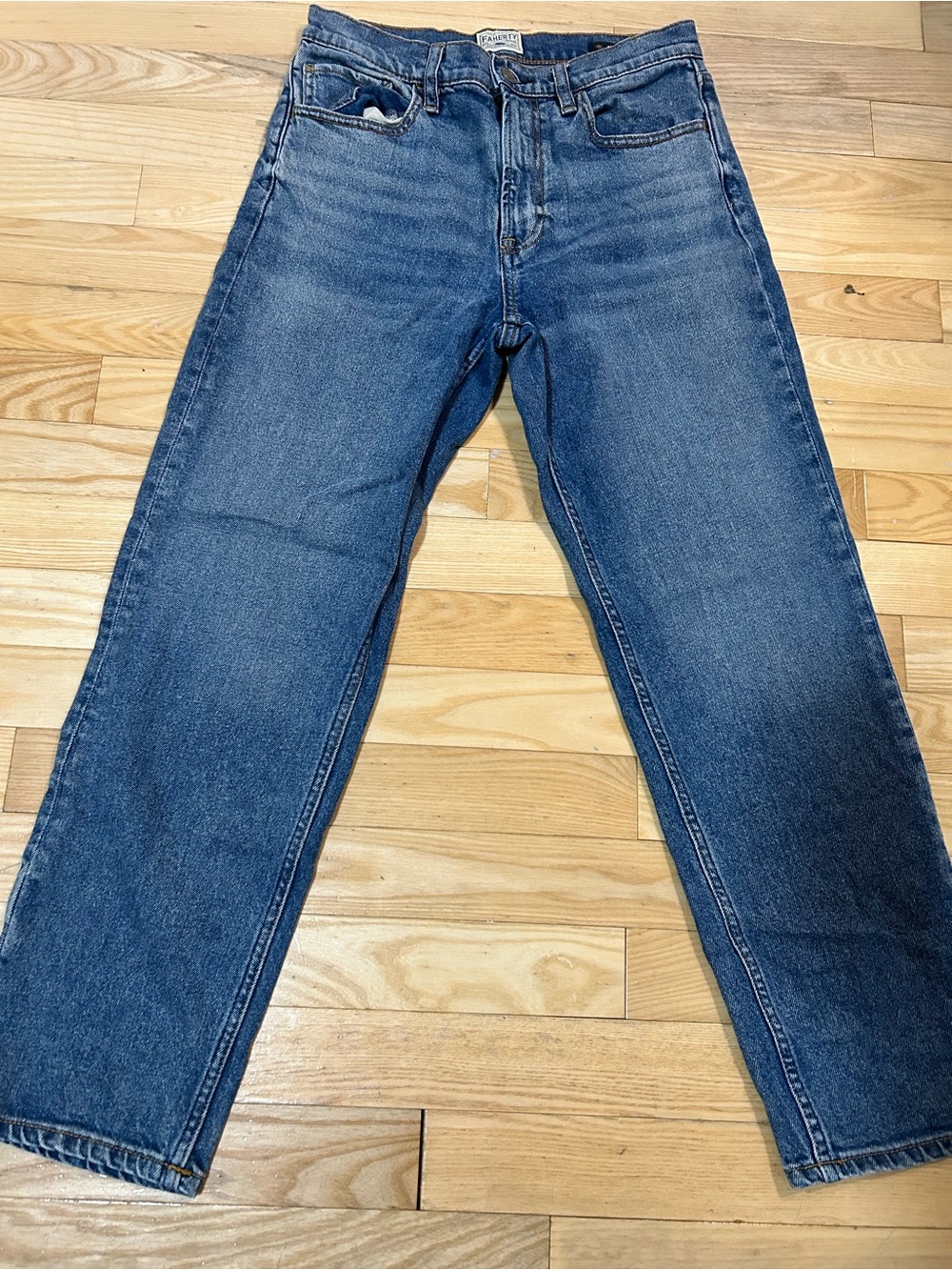 Faherty Relaxed Straight Jeans in Blue Denim